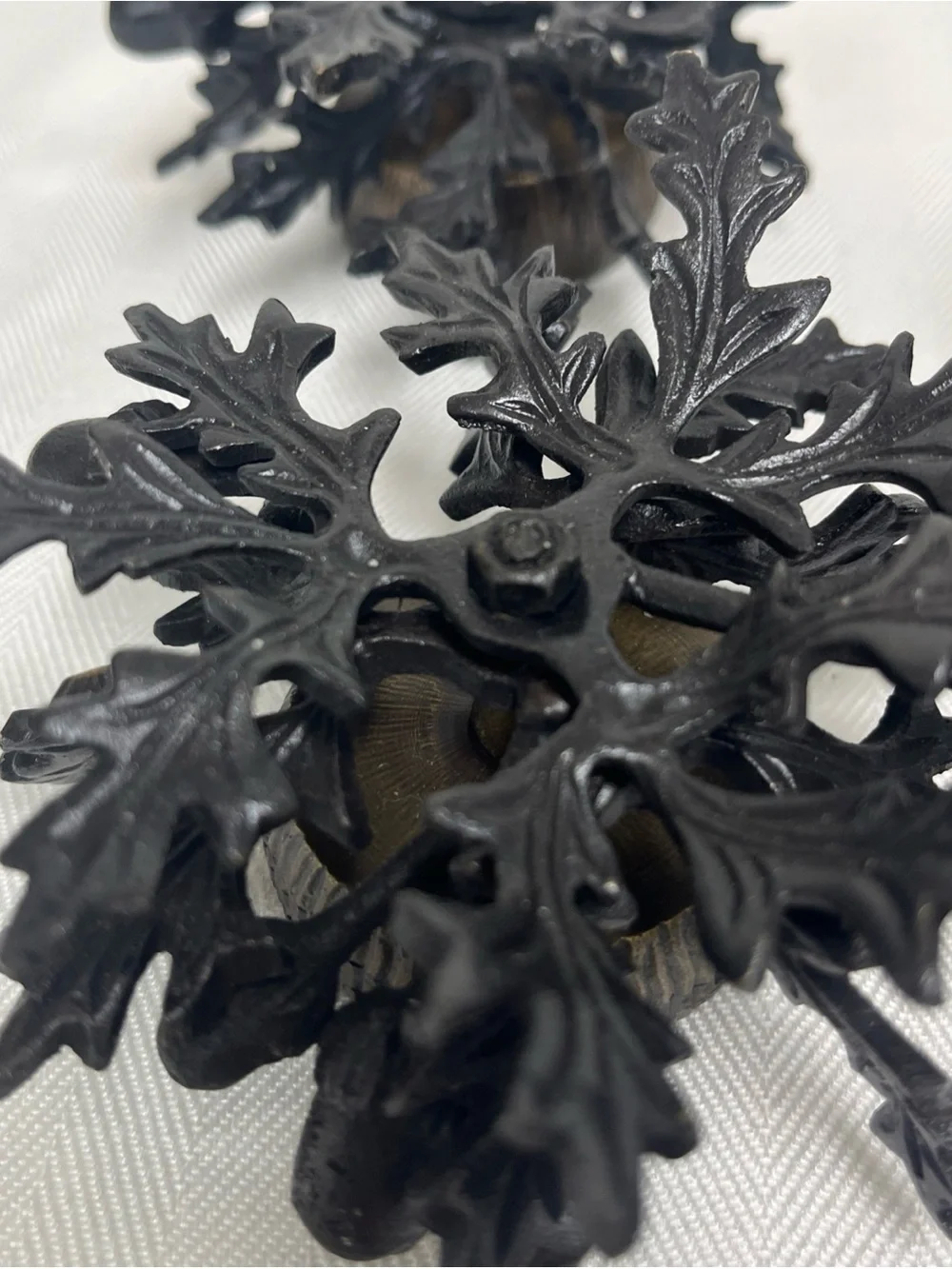 4 Vtg Metal Acorn Oak Leaf Votive Candle Holder Lot Heavy Cast Iron Set